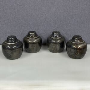 Vintage International Silver Salt & Pepper Shakers Lot Of 4